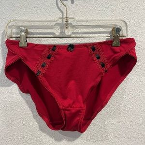 Jezebel red with black trim panties. Size XL. Like new